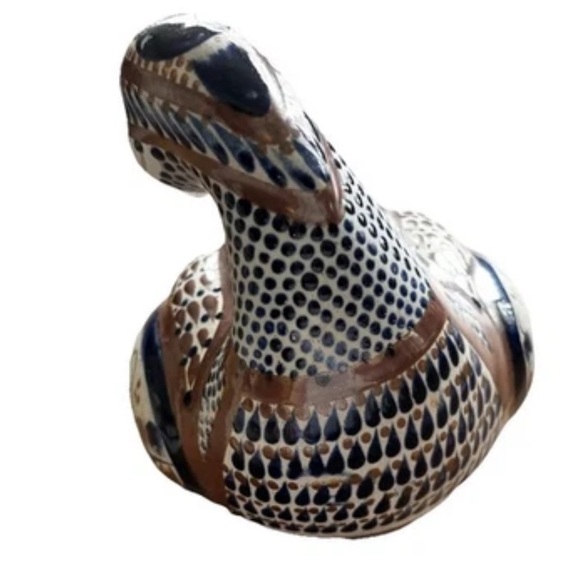 TONALA DUCK POTTERY SIGNED SANTANA  BIRD FOLK ART ARTSY DECOR MEXICAN ART - Picture 2 of 8